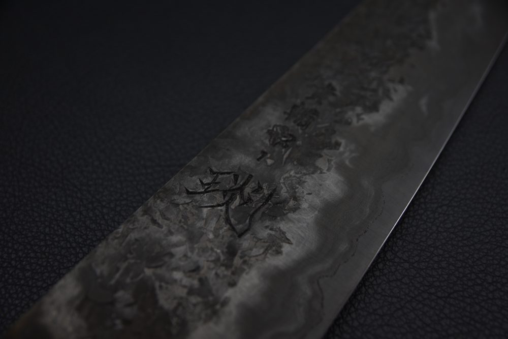 Kisuke Manaka 間中貴輔 Kokuenn Damsacus Aogami #1 Gyuto 275mm Kurouchi Tsuchime Ébène
