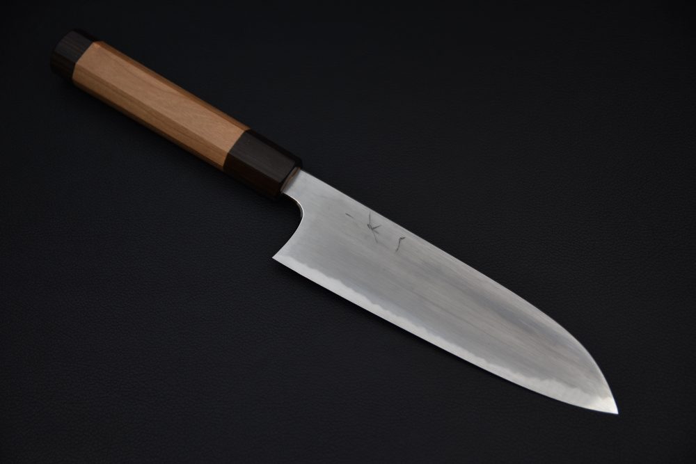 Hitohira Gorobei Rikichi Aogami #2 Kasumi Santoku 170mm Cherry