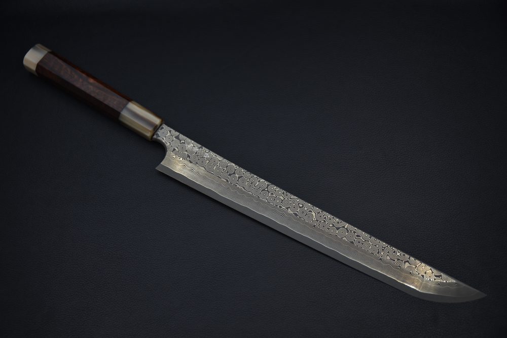 Nigara Hamono Anmon kuzome Ginsan Sakimaru 300mm Snakewood