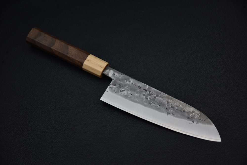 Hitohira TD SLD Nashiji Santoku 165mm Noyer