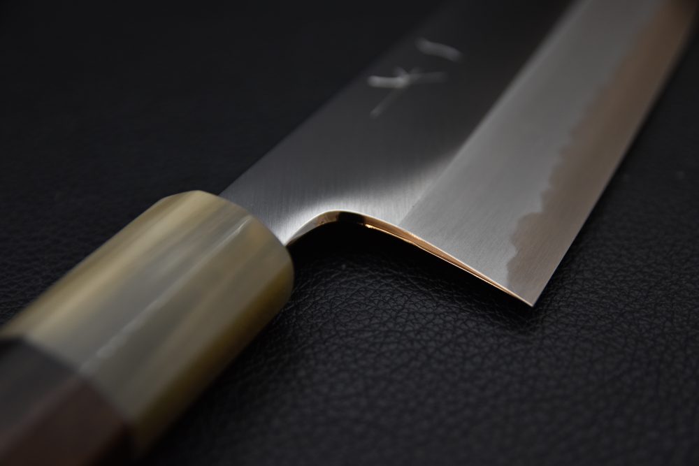 Hitohira Tanaka Kyuzo Aogami #1 Migaki Gyuto 240mm Taihei Ébène de Macassar