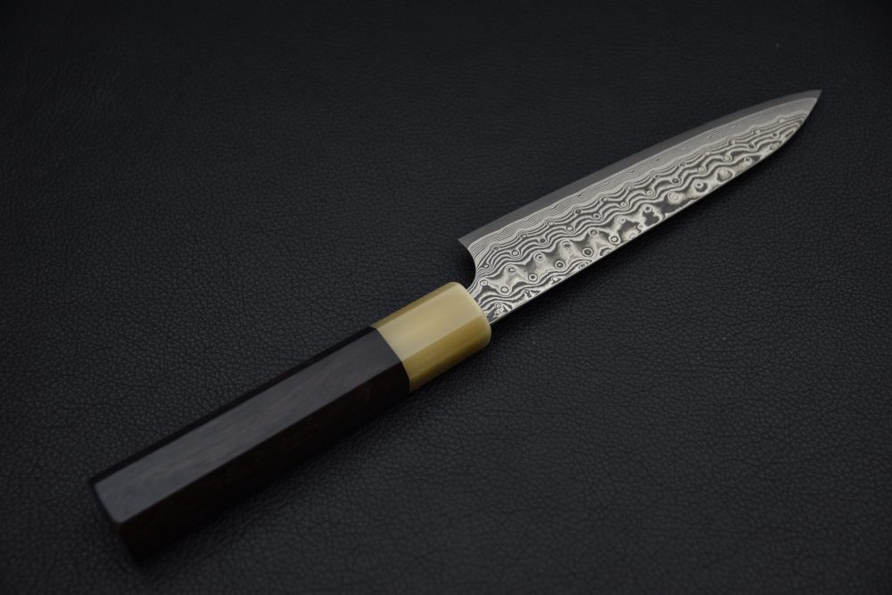 Nigara Hamono SG2 Damascus Anmon Petty 150mm Ébène