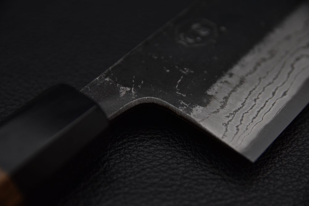 Hatsukokoro Kumokage Aogami #2 Damascus Kurouchi Nakiri 165mm Tagayasan