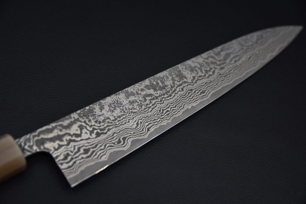 Shiro Kamo SG2 Kurozome Damascus Sujihiki 240mm Ébène