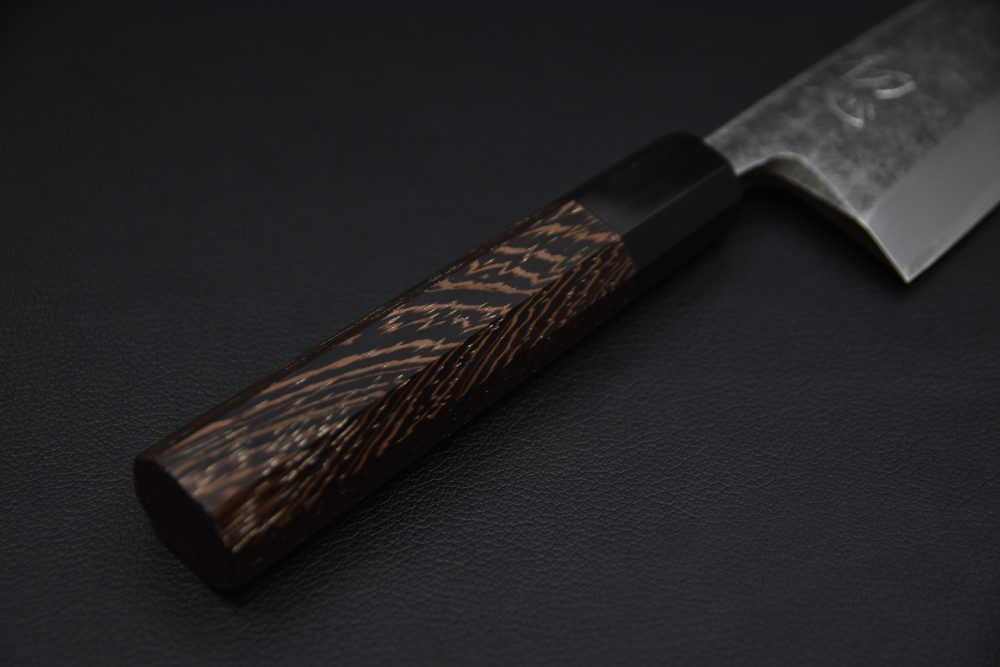 Hatsukokoro Shirasagi Kurouchi Aogami #2 Tsuchime Deba 165mm Wenge