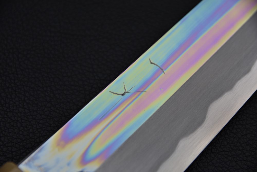 Hitohira Tanaka Mosuke Aogami #1 Kiritsuke 240mm Ebony Mirror Polish