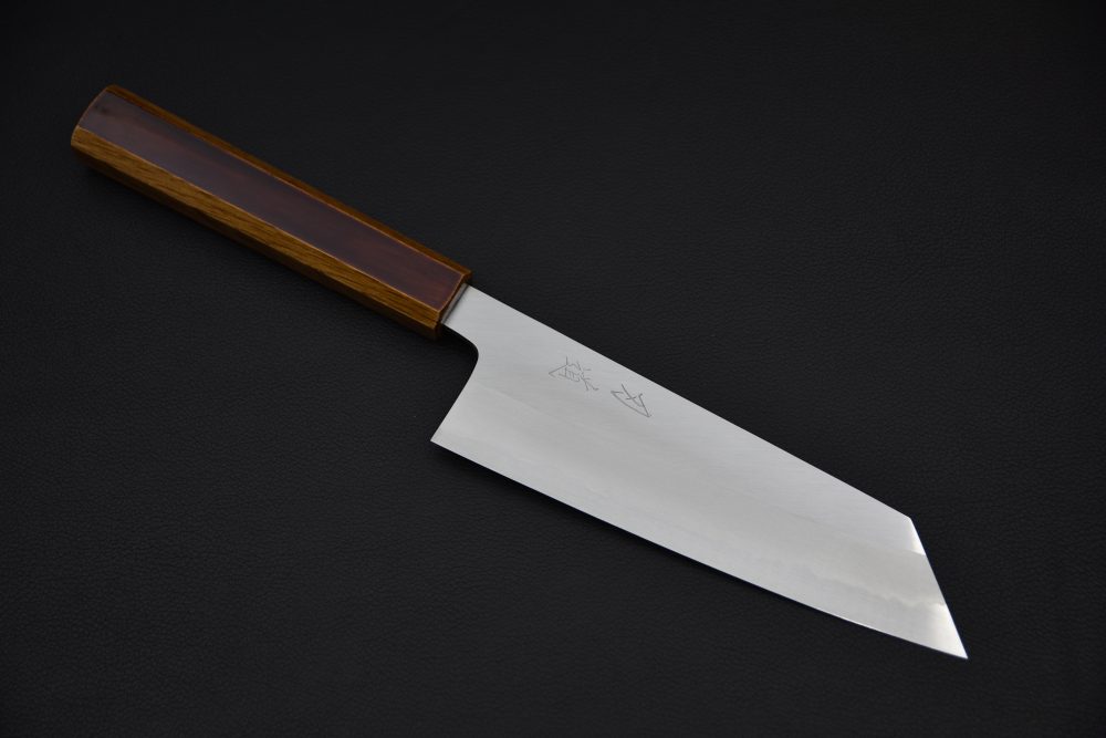 Hado Junpaku Shirogami #1 Stainless Clad Bunka 180mm Chêne Laqué