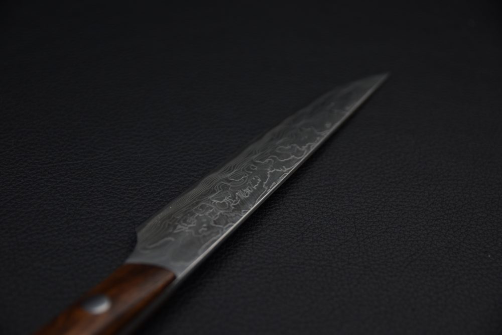 Saji Hamono R2 Damascus Diamond Couteau à Steak 125mm Ironwood