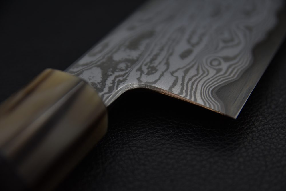 Nakagawa Uchihamono Aogami #1 Kurozome Suminagshi Gyuto 240mm Ebony