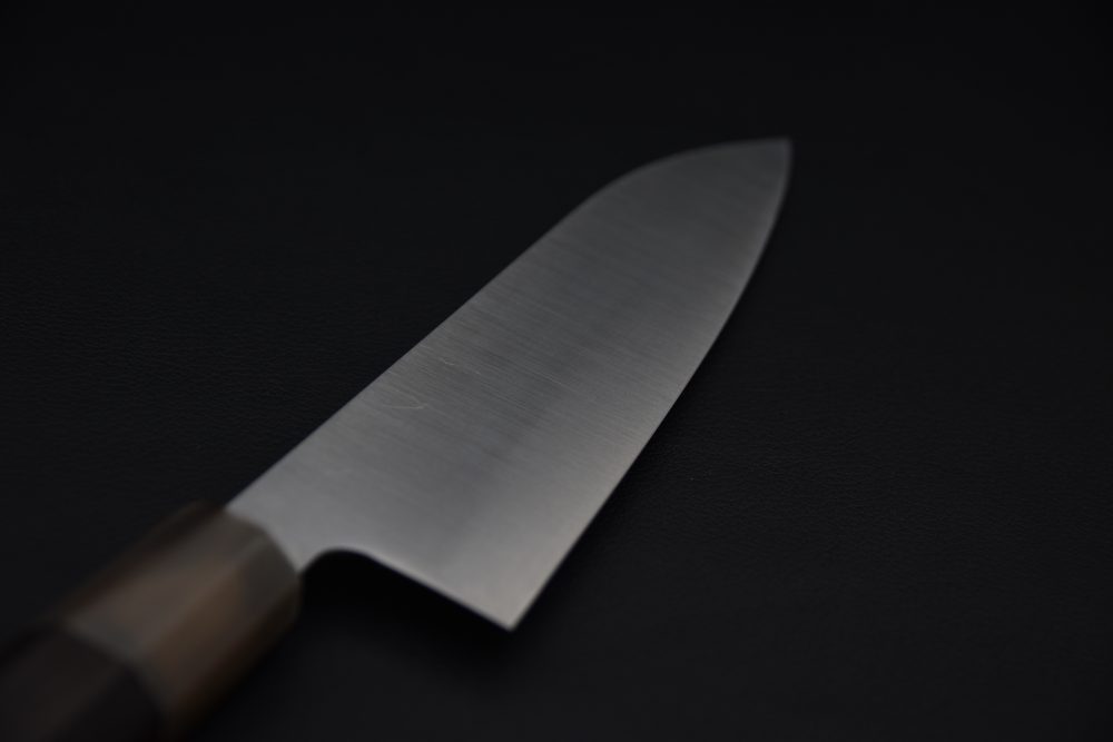 Hitohira AH Shirogami #2 Santoku 165mm Ébène