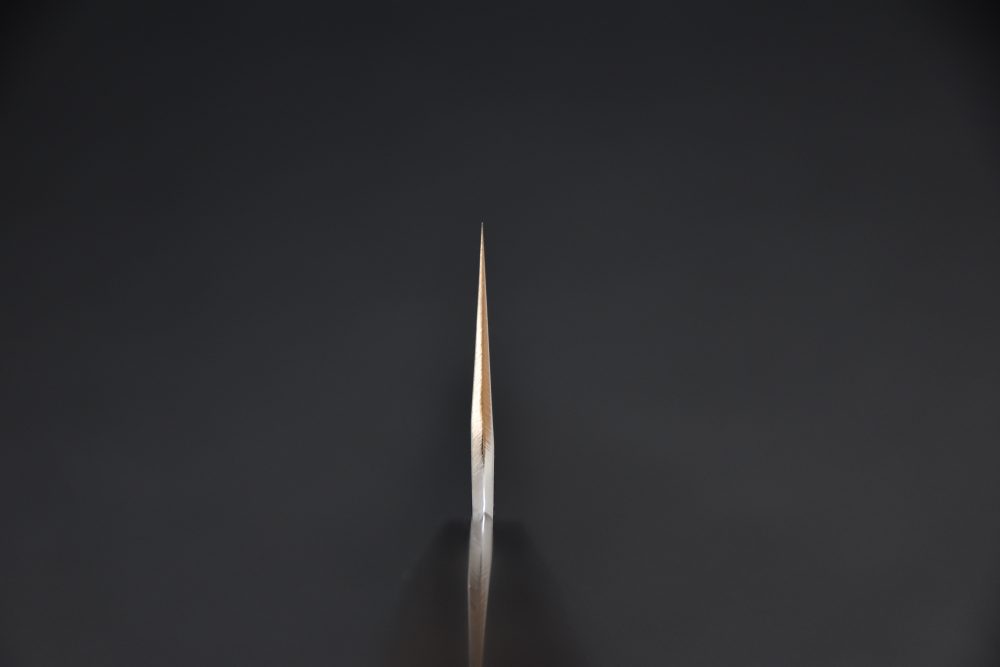 Hitohira Togashi Shirogami #1 Stainless Clad Kiritsuke Gyuto 240mm Makassar ebony