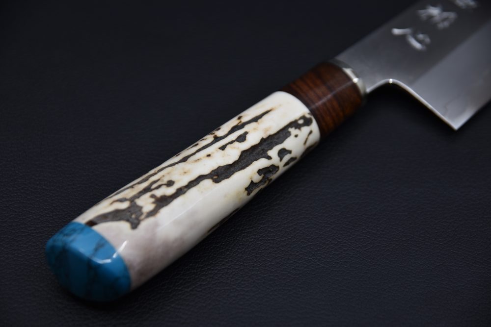 Nakagawa Uchi Hamono Ginsan Migaki Santoku 170mm Stag Horn