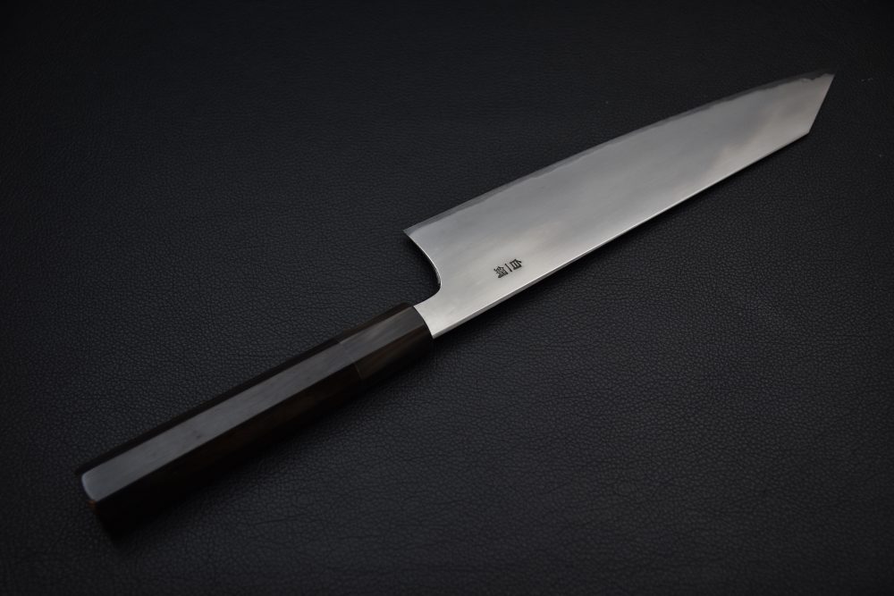 Hitohira Togashi Shirogami #1 Stainless Clad Kasumi Kiritsuke Gyuto 240mm Ebony