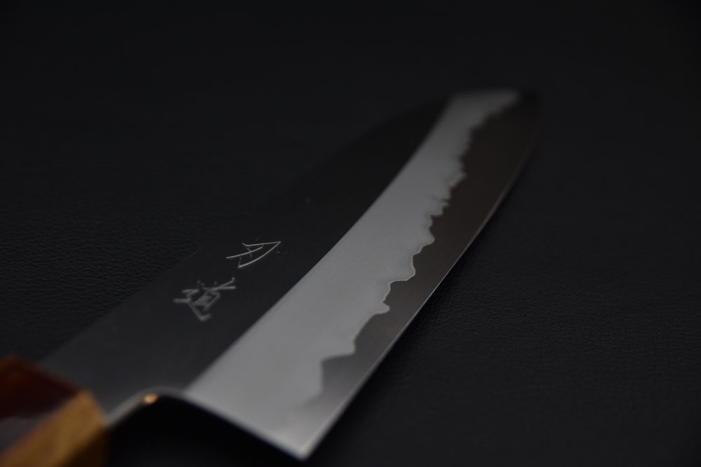 Hado Junpaku Shirogami #1 Stainless Clad Santoku 180mm Chêne Laqué