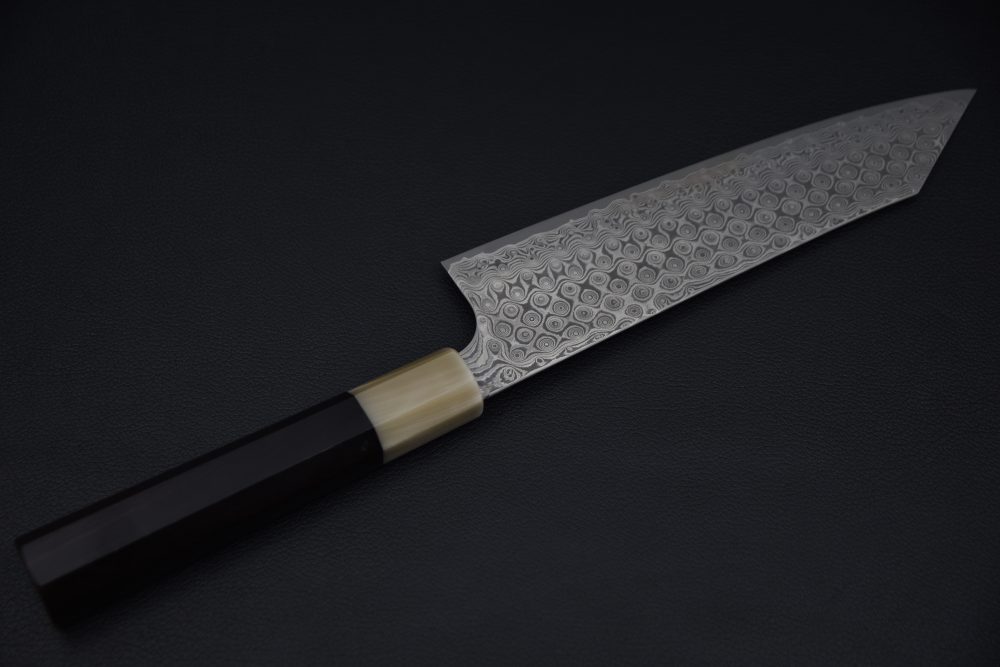 Nigara Hamono SG2 Anmon Damascus Kiritsuke Gyuto 210mm Ébène