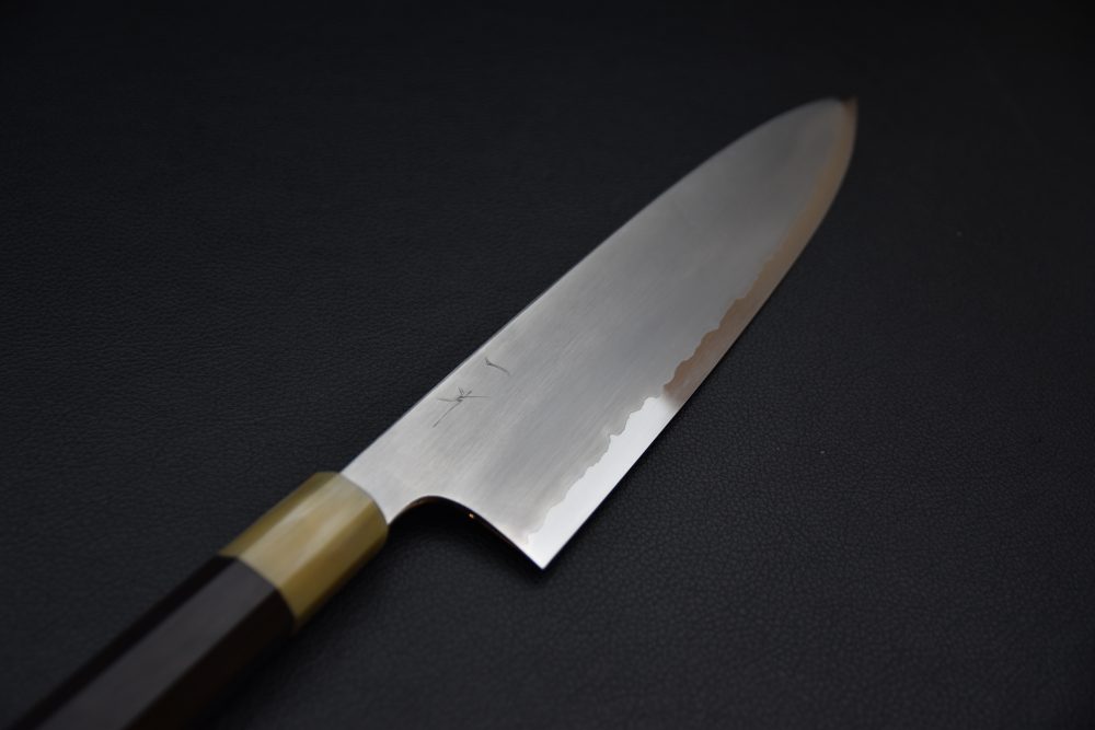Hitohira Togashi Shirogami #1 Stainless Clad Kasumi Gyuto 240mm Ebony
