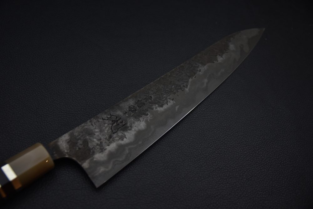 Kisuke Manaka 間中貴輔 Kokuenn Damsacus Aogami #1 Gyuto 275mm Kurouchi Tsuchime Ébène