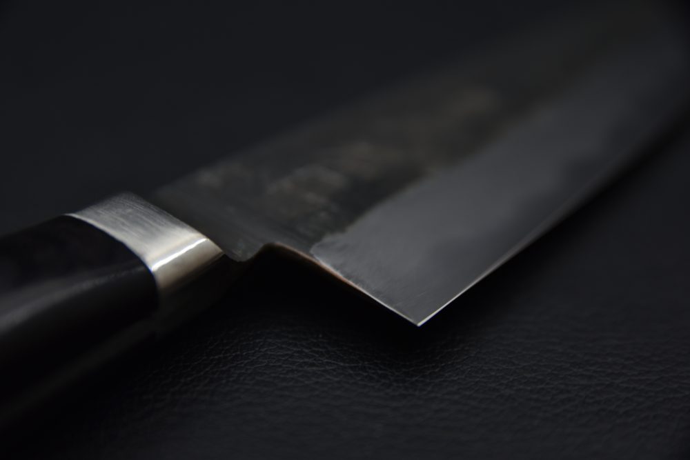 Morihei Hisamoto Kurouchi Shirogami #1 Petty 135mm Pakka (Fine Finish)