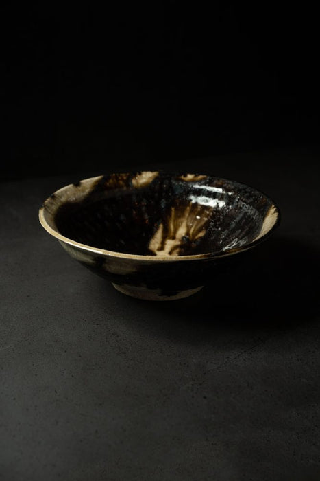 Komon Seji Okuda Asabachi Bol Large Kuro Haiyu (black ash glaze)