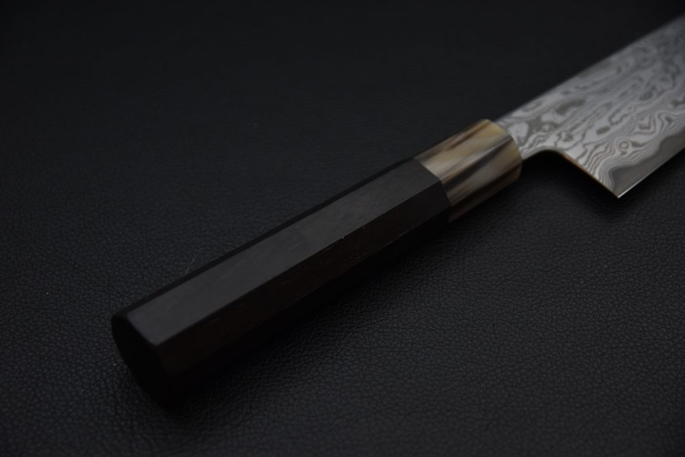 Nakagawa Uchihamono Aogami #1 Kurozome Suminagshi Gyuto 240mm Ebony