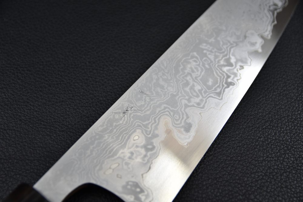 Hitohira Tanaka Yohei Aogami #1 Damascus Gyuto 240mm Ébène de Makassar