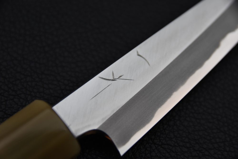 Hitohira Tanaka Kyuzo Aogami #1 Migaki Petty 120mm Taihei Ébène