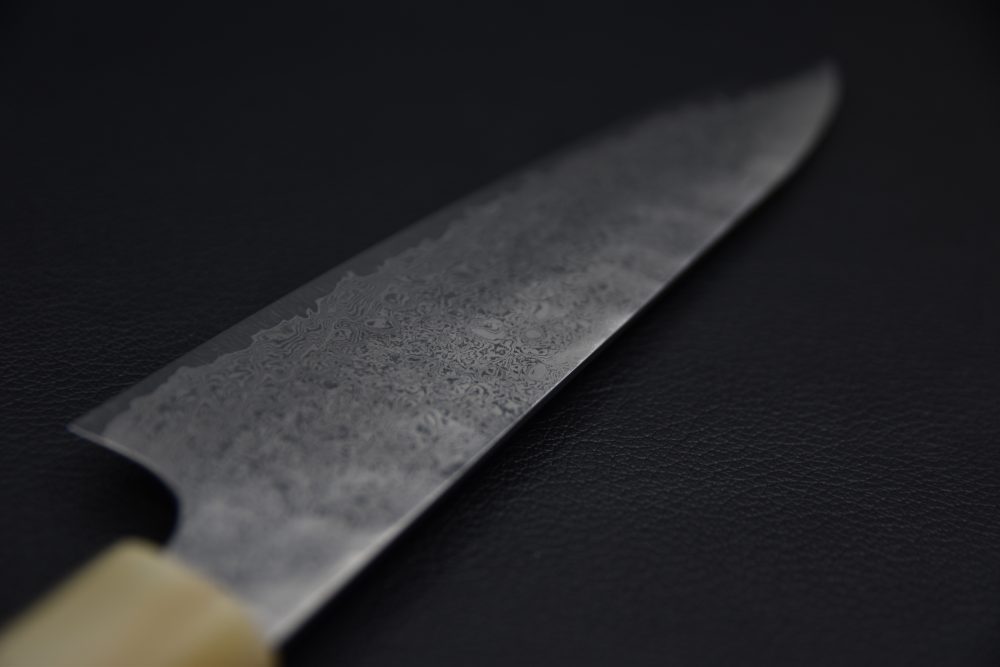 Hatsukokoro Ginyo Ginsan Tsuchime Damascus Petty 150mm Ébène