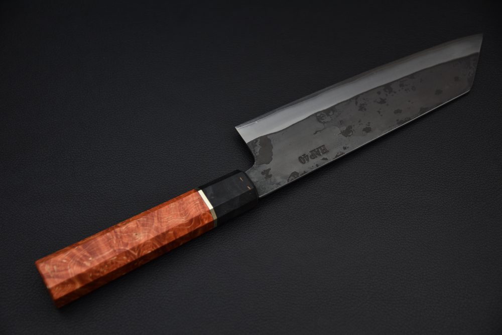 Yoshida Hamono HAP 40 Bunka 190mm Kurouchi Maple Burl (Red)