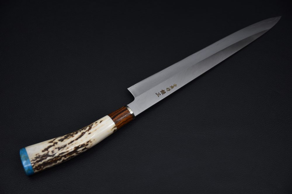 Nakagawa Uchi Hamono Ginsan Migaki Sujihiki 240mm Stag Horn