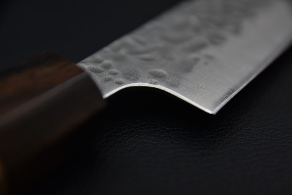 Hitohira Futana Stainless Tsuchime Damascus Sujihiki 240mm Cerisier