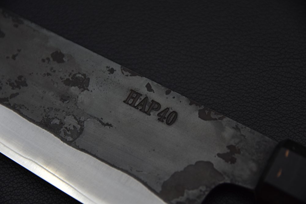 Yoshida Hamono HAP 40 Bunka 190mm Kurouchi Maple Burl (Red)