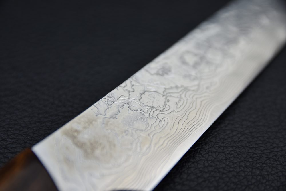 Saji Hamono R2 Damascus Diamond Couteau à Steak 125mm Ironwood