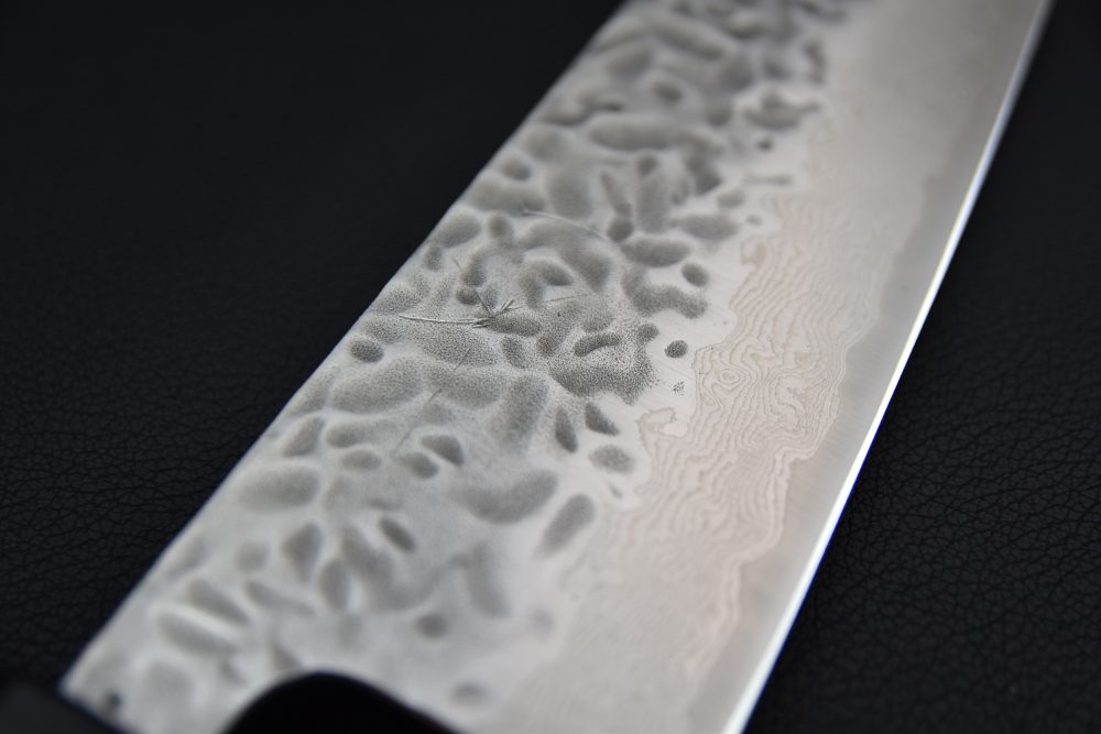 Hitohira Futana Stainless Tsuchime Damascus Gyuto 240mm Cerisier