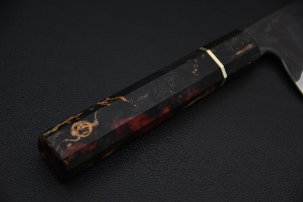 Yoshida Hamono HAP 40 Gyuto 240mm Kurouchi Loupe D'érable (Noir)