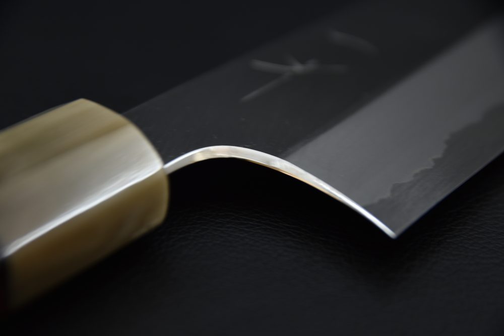 Hitohira Togashi Aogami #1 Migaki Santoku 180mm Taihei Makassar Ébène