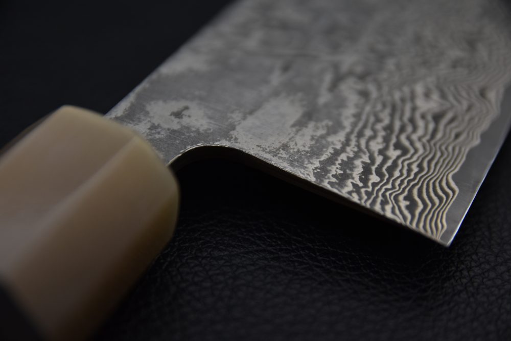 Shiro Kamo SG2 Kurozome Damascus Gyuto 210mm Ebony