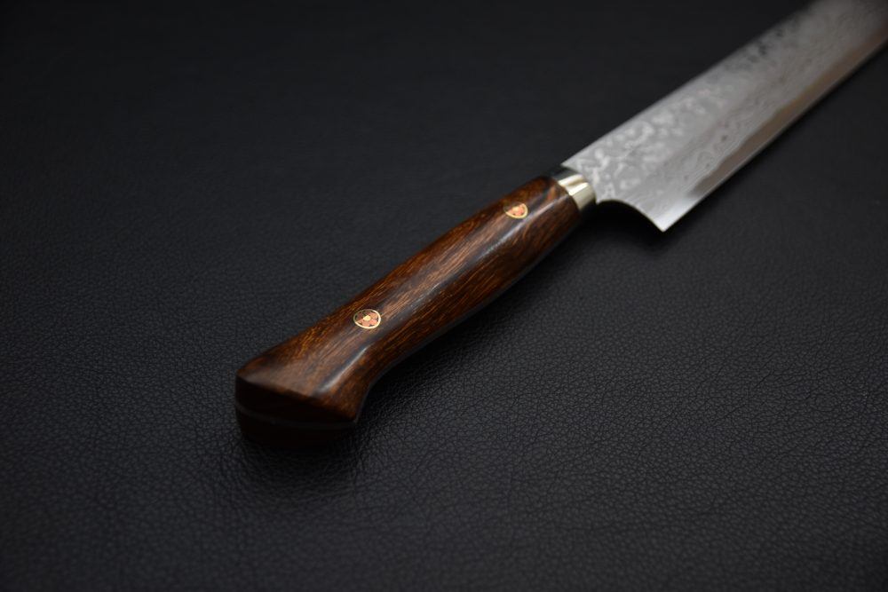 Yoshihiro Yauji Aogami #2 Damascus Sakimaru 330mm Ironwood
