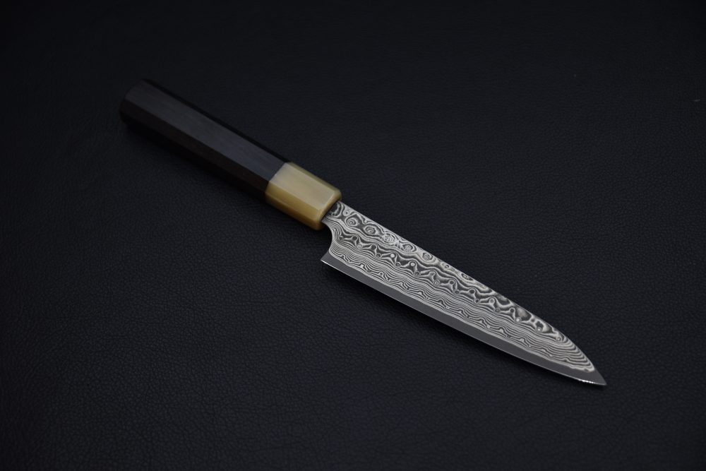 Nigara Hamono SG2 Damascus Anmon Petty 150mm Ébène