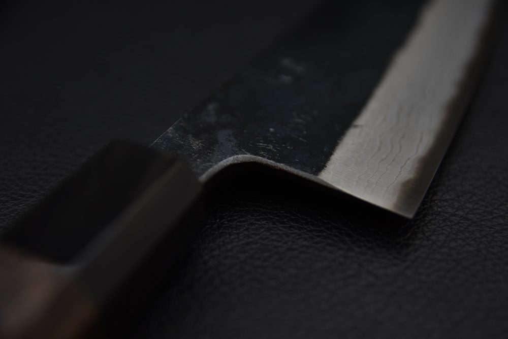 Hatsukokoro Kumokage Aogami #2 Damascus Kurouchi Santoku 180mm Tagayasan