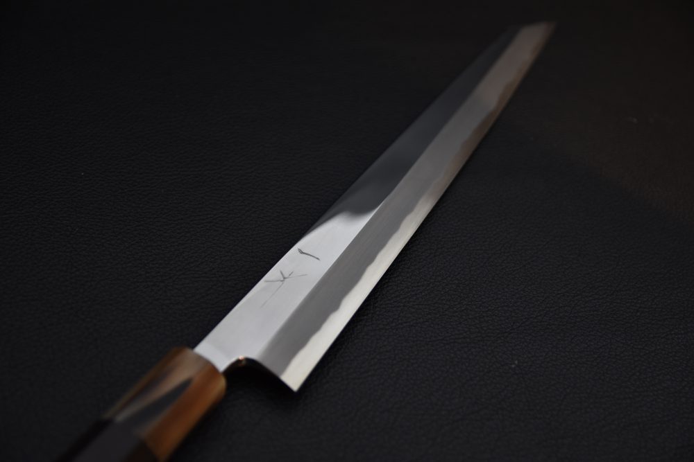 Hitohira Tanaka Mosuke Aogami #1 Kiritsuke Yanagiba 270mm Mirroir Ébène