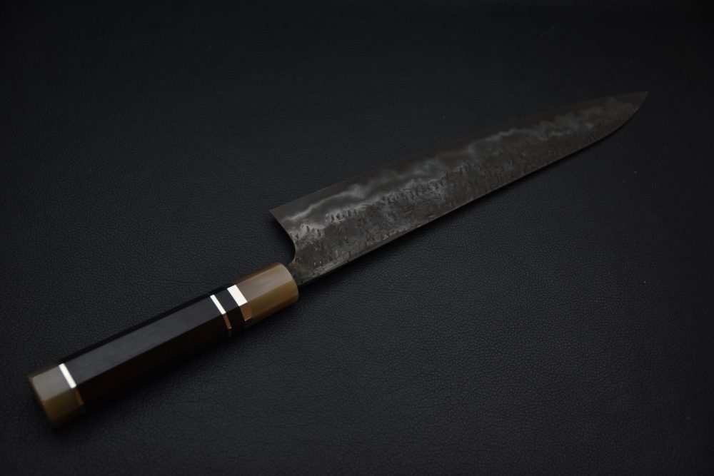 Kisuke Manaka 間中貴輔 Kokuenn Damsacus Aogami #1 Gyuto 275mm Kurouchi Tsuchime Ébène