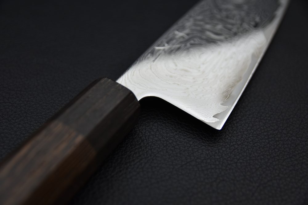 Hitohira Futana Nickel Damascus Santoku 170mm Tagayasan
