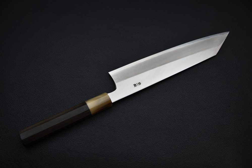 Hitohira Togashi Shirogami #1 Stainless Clad Kiritsuke Gyuto 240mm Taihei Ebony