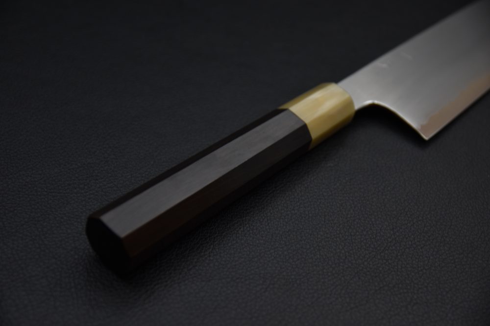 Hitohira Togashi Shirogami #1 Stainless Clad Kasumi Gyuto 240mm Ebony