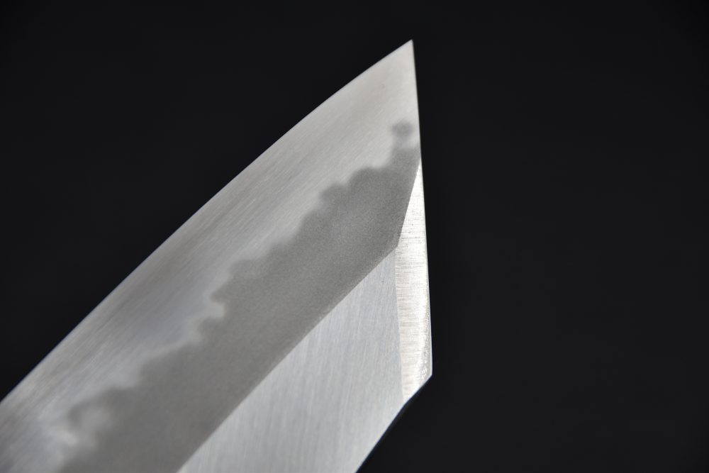 Hitohira Tanaka Kyuzo Aogami #1 Migaki Kiritsuke Gyuto 240mm Taihei Ébène (Extra Height)