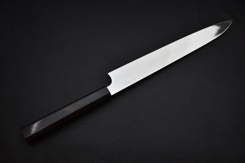 Nigara Hamono Anmon Ginsan Yanagiba 270mm Miroir Ébène