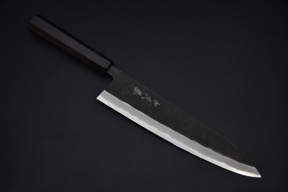 Shiro Kamo Aogami Super Kurouchi Gyuto 240mm Ébène
