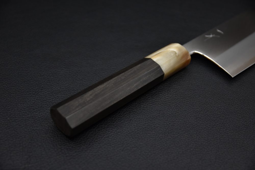 Hitohira Togashi Shirogami #1 Stainless Clad Nakiri 180mm Ebony