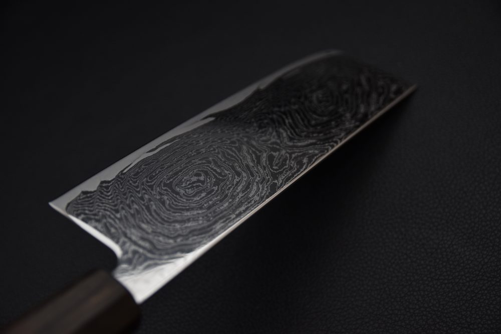 Hitohira Futana Nickel Damascus Nakiri 165mm Tagayasan