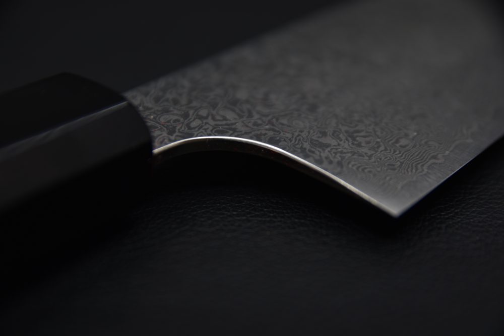 Hatsukokoro Ginyo Ginsan Tsuchime Damascus Santoku 180mm Wenge